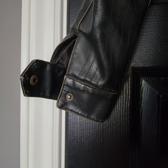 Kids Vintage Look  Distressed Vegan Leather Jacket - Picture 6 of 9